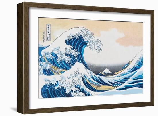 The Great Wave Off Kanagawa-Katsushika Hokusai-Framed Premium Giclee Print