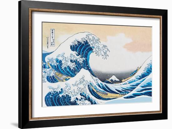 The Great Wave Off Kanagawa-Katsushika Hokusai-Framed Premium Giclee Print