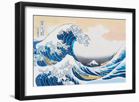 The Great Wave Off Kanagawa-Katsushika Hokusai-Framed Premium Giclee Print