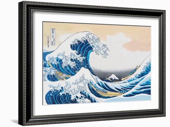 The Great Wave Off Kanagawa-Katsushika Hokusai-Framed Premium Giclee Print