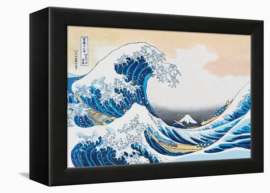 The Great Wave Off Kanagawa-Katsushika Hokusai-Framed Stretched Canvas