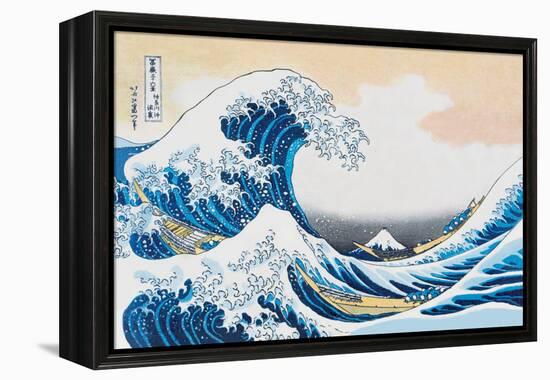 The Great Wave Off Kanagawa-Katsushika Hokusai-Framed Stretched Canvas