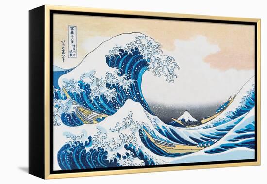 The Great Wave Off Kanagawa-Katsushika Hokusai-Framed Stretched Canvas