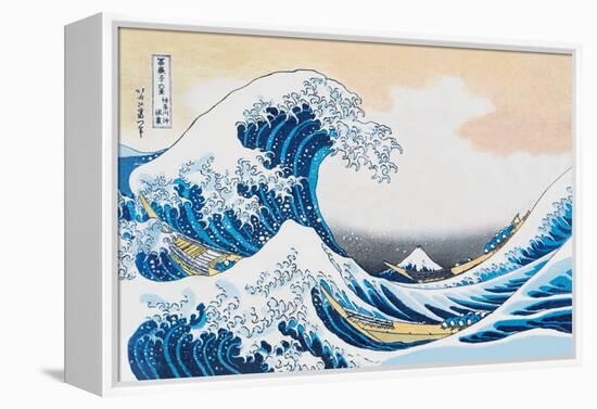 The Great Wave Off Kanagawa-Katsushika Hokusai-Framed Stretched Canvas