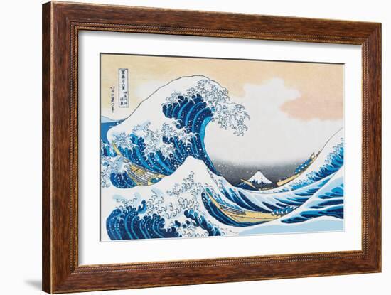 The Great Wave Off Kanagawa-Katsushika Hokusai-Framed Art Print