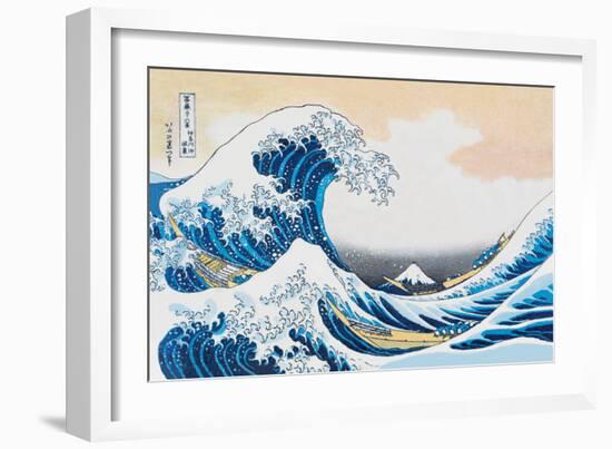 The Great Wave Off Kanagawa-Katsushika Hokusai-Framed Art Print