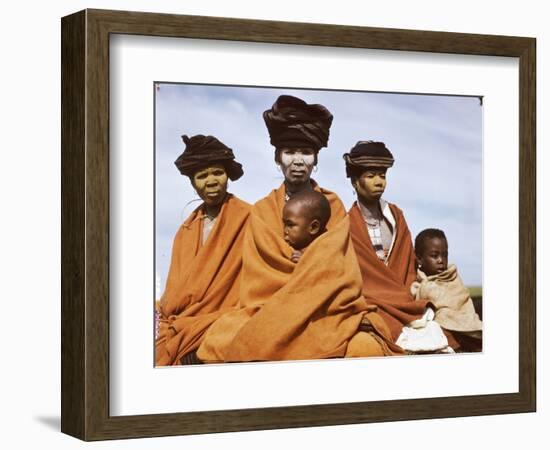 The Great Wife of a Tembu Chief and Son, Transkeian Native Territories, Africa 1950-Margaret Bourke-White-Framed Premium Photographic Print