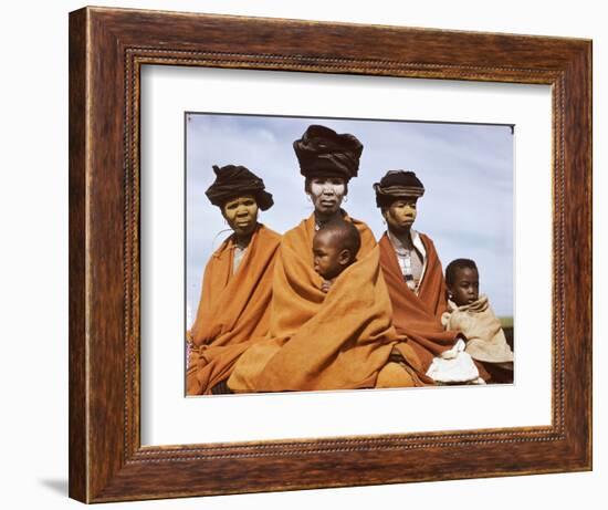 The Great Wife of a Tembu Chief and Son, Transkeian Native Territories, Africa 1950-Margaret Bourke-White-Framed Premium Photographic Print