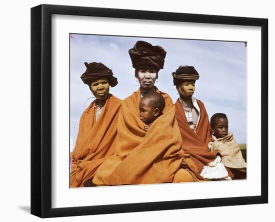 The Great Wife of a Tembu Chief and Son, Transkeian Native Territories, Africa 1950-Margaret Bourke-White-Framed Photographic Print