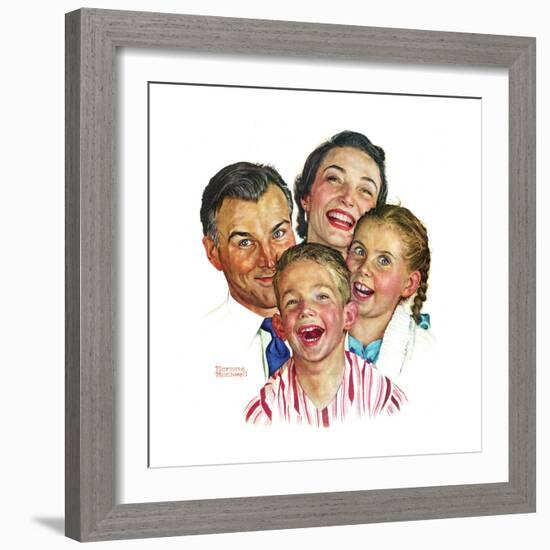 The Greatest Joys Are Shared (or Family of Four)-Norman Rockwell-Framed Giclee Print