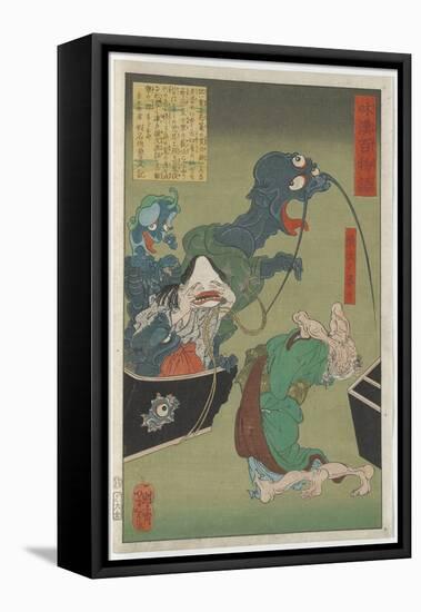 The Greedy Old Woman, 1865 (Woodblock)-Tsukioka Yoshitoshi-Framed Premier Image Canvas