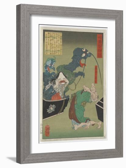 The Greedy Old Woman, 1865 (Woodblock)-Tsukioka Yoshitoshi-Framed Giclee Print