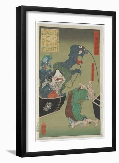 The Greedy Old Woman, 1865 (Woodblock)-Tsukioka Yoshitoshi-Framed Giclee Print