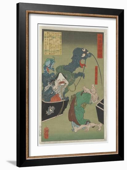 The Greedy Old Woman, 1865 (Woodblock)-Tsukioka Yoshitoshi-Framed Giclee Print