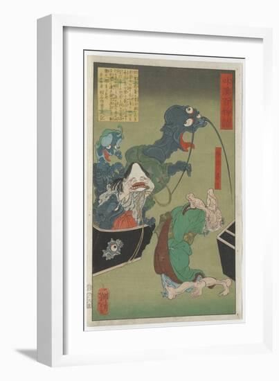 The Greedy Old Woman, 1865 (Woodblock)-Tsukioka Yoshitoshi-Framed Giclee Print