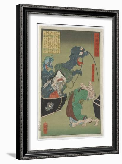 The Greedy Old Woman, 1865 (Woodblock)-Tsukioka Yoshitoshi-Framed Giclee Print