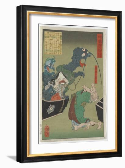 The Greedy Old Woman, 1865 (Woodblock)-Tsukioka Yoshitoshi-Framed Giclee Print