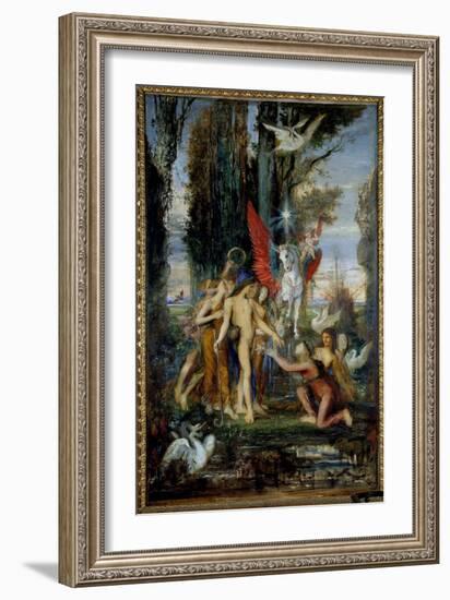 The Greek Poet Hesiode (8Th Century Bc) and the Muses Painting by Gustave Moreau (1826-1898) 19Th C-Gustave Moreau-Framed Giclee Print