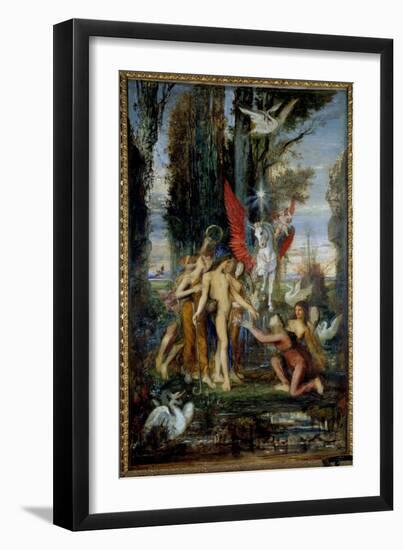 The Greek Poet Hesiode (8Th Century Bc) and the Muses Painting by Gustave Moreau (1826-1898) 19Th C-Gustave Moreau-Framed Giclee Print