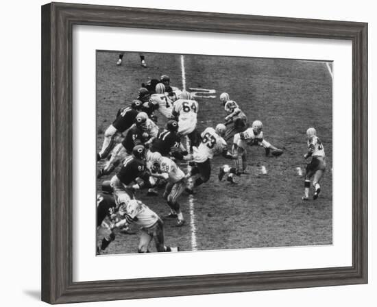 The Green Bay Packers Playing a Game-George Silk-Framed Premium Photographic Print