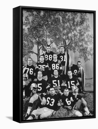 The Green Bay Packers, the 1961 NFL Champions, Posing for a Team Picture-George Silk-Framed Premier Image Canvas