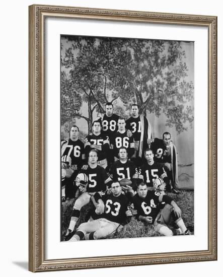 The Green Bay Packers, the 1961 NFL Champions, Posing for a Team Picture-George Silk-Framed Premium Photographic Print