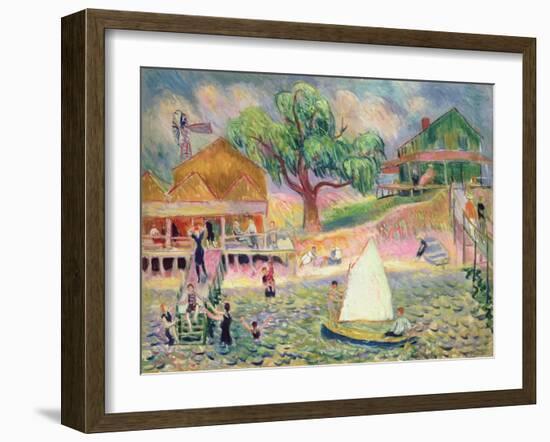 The Green Beach Cottage, Belport, Long Island-William James Glackens-Framed Giclee Print