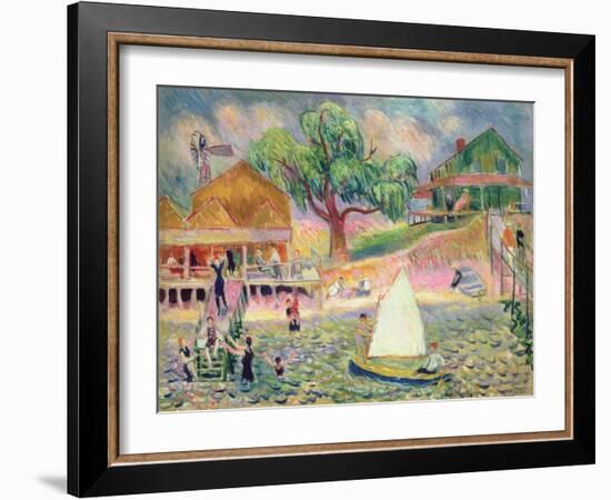 The Green Beach Cottage, Belport, Long Island-William James Glackens-Framed Giclee Print