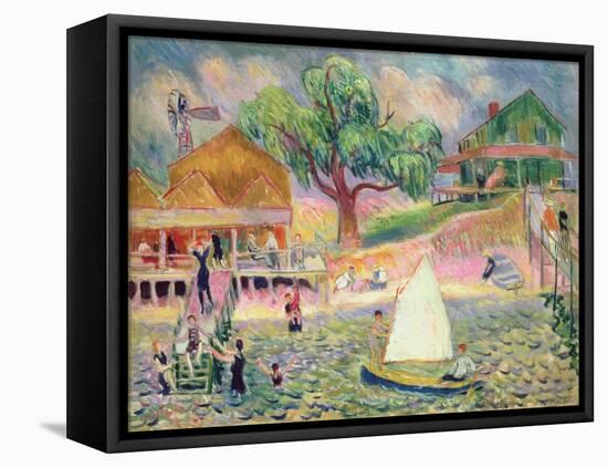 The Green Beach Cottage, Belport, Long Island-William James Glackens-Framed Premier Image Canvas