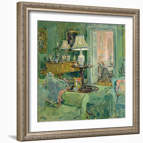 The Green Drawing Room (Oil on Canvas)-Susan Ryder-Framed Giclee Print