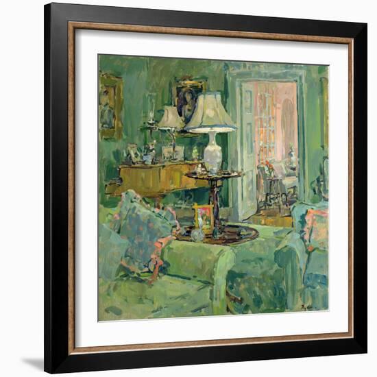 The Green Drawing Room (Oil on Canvas)-Susan Ryder-Framed Giclee Print