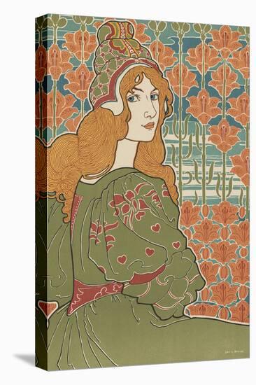 The Green Dress-Louis Rhead-Framed Stretched Canvas