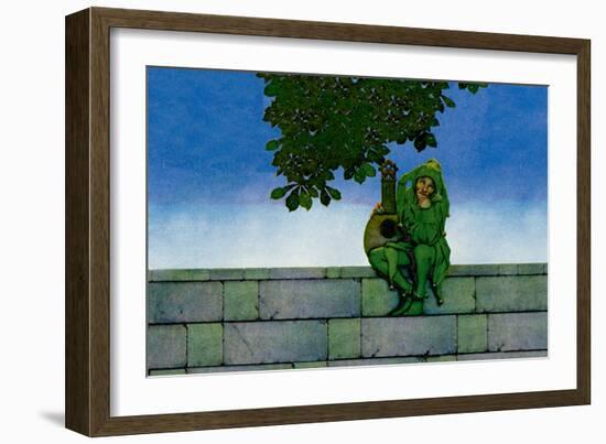 The Green Jester-Maxfield Parrish-Framed Art Print