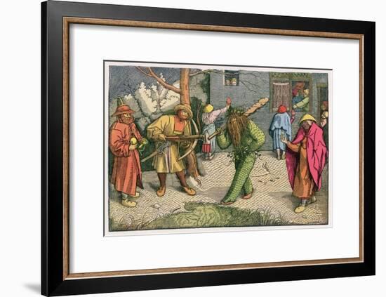 The Green Man Depicted as One of a Group of Shrovetide Characters in 16th Century Holland-Pieter Bruegel the Elder-Framed Art Print