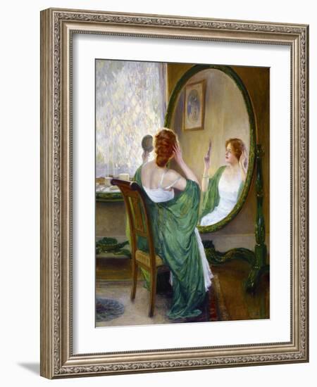 The Green Mirror-Guy Rose-Framed Art Print