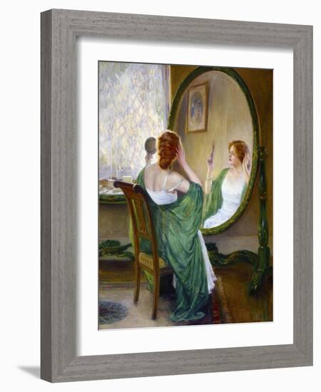 The Green Mirror-Guy Rose-Framed Art Print