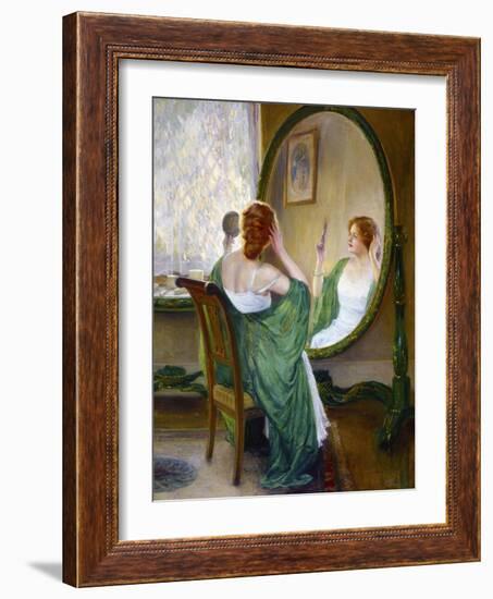 The Green Mirror-Guy Rose-Framed Art Print