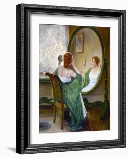 The Green Mirror-Guy Rose-Framed Art Print