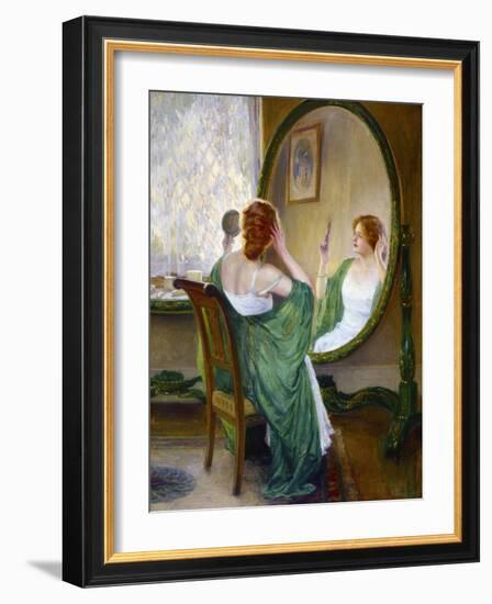 The Green Mirror-Guy Rose-Framed Art Print