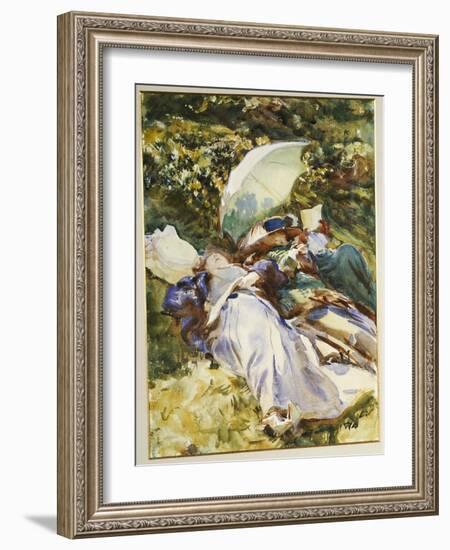 The Green Parasol, C.1910-John Singer Sargent-Framed Giclee Print