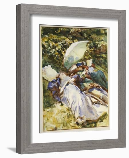 The Green Parasol, C.1910-John Singer Sargent-Framed Giclee Print