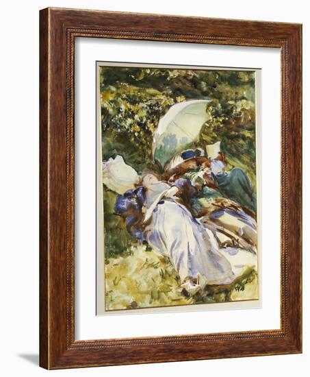 The Green Parasol, C.1910-John Singer Sargent-Framed Giclee Print
