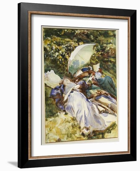 The Green Parasol, C.1910-John Singer Sargent-Framed Giclee Print