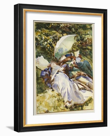 The Green Parasol, C.1910-John Singer Sargent-Framed Giclee Print