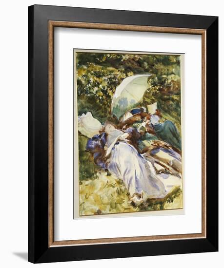 The Green Parasol, C.1910-John Singer Sargent-Framed Giclee Print