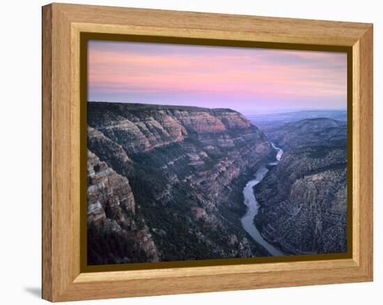 The Green River & Cliffs of Whirlpool Canyon at Dusk, Dinosaur National Monument, Utah, USA-Scott T. Smith-Framed Premier Image Canvas