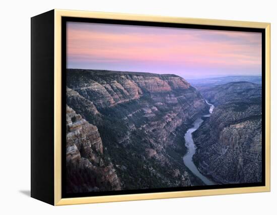 The Green River & Cliffs of Whirlpool Canyon at Dusk, Dinosaur National Monument, Utah, USA-Scott T. Smith-Framed Premier Image Canvas