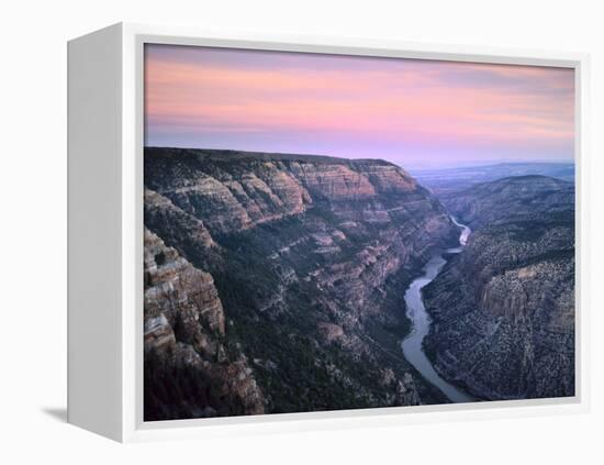 The Green River & Cliffs of Whirlpool Canyon at Dusk, Dinosaur National Monument, Utah, USA-Scott T. Smith-Framed Premier Image Canvas