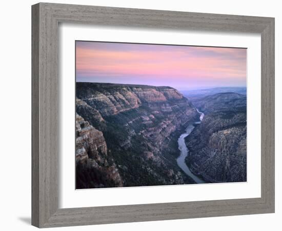 The Green River & Cliffs of Whirlpool Canyon at Dusk, Dinosaur National Monument, Utah, USA-Scott T. Smith-Framed Photographic Print