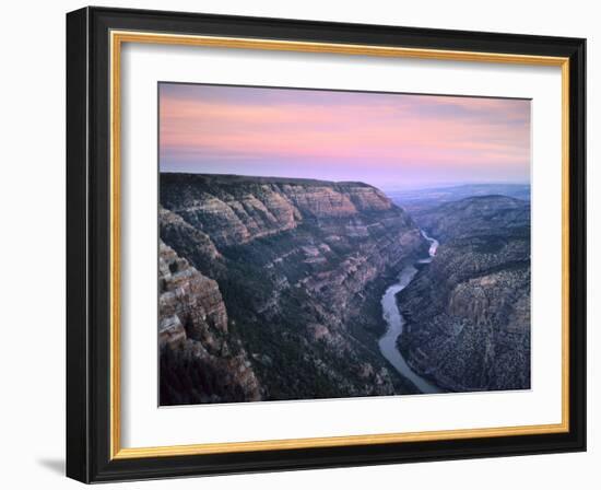 The Green River & Cliffs of Whirlpool Canyon at Dusk, Dinosaur National Monument, Utah, USA-Scott T. Smith-Framed Photographic Print